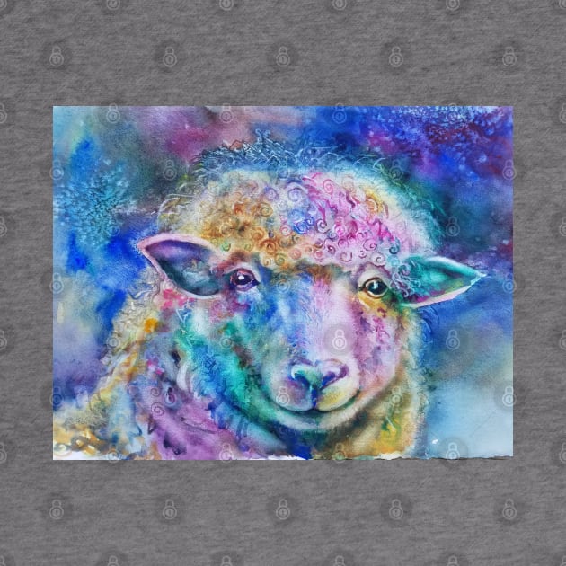 Whimsical Watercolor Sheep by CunninghamWatercolors